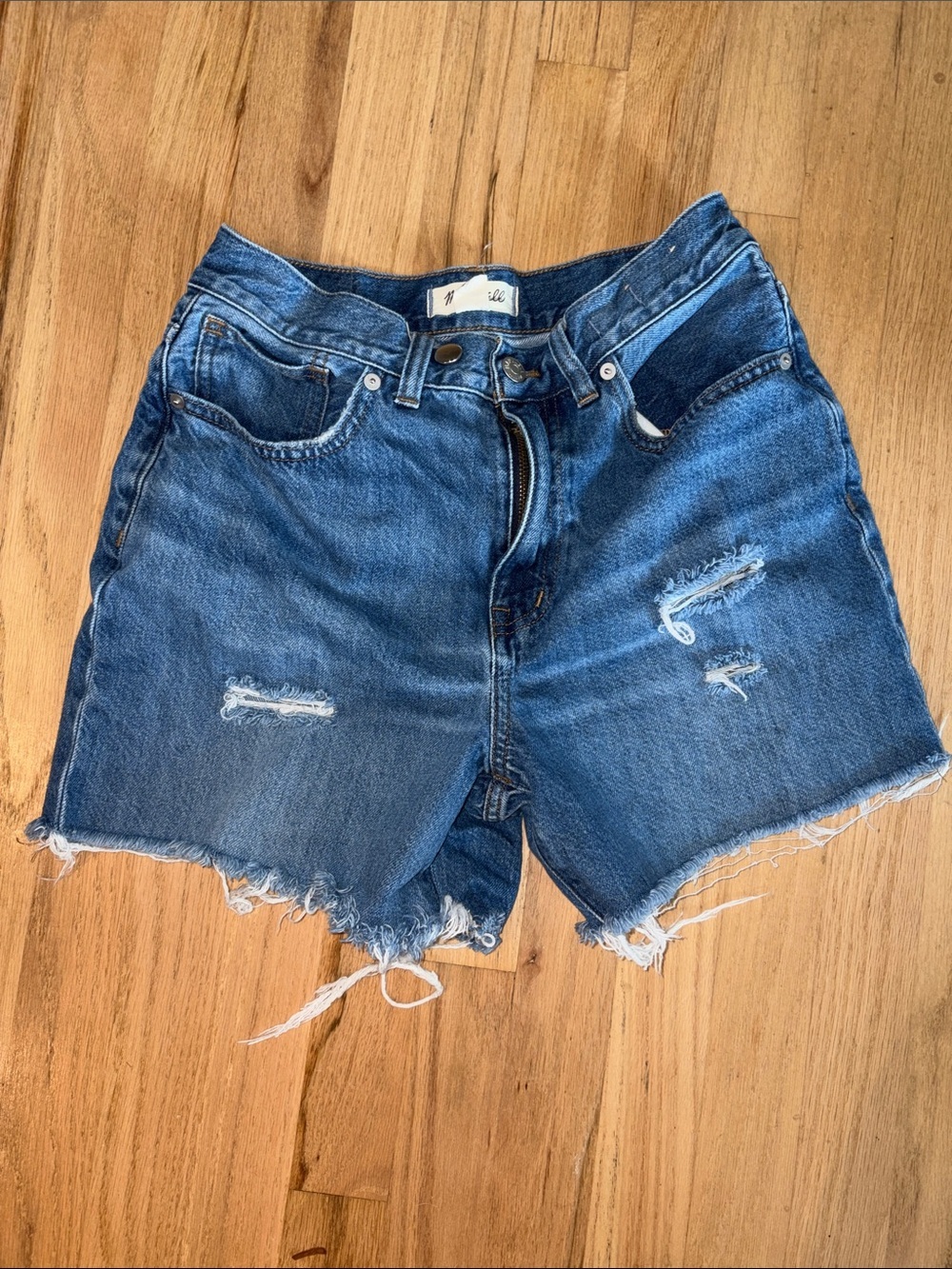 Women’s Madewell Distressed Blue Denim Jean Shorts